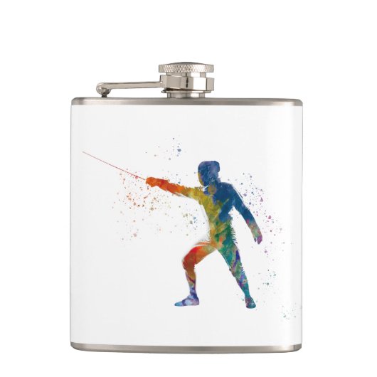 watercolor fencing heupfles (Voorkant)