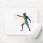 watercolor fencing muismat (Met muis)
