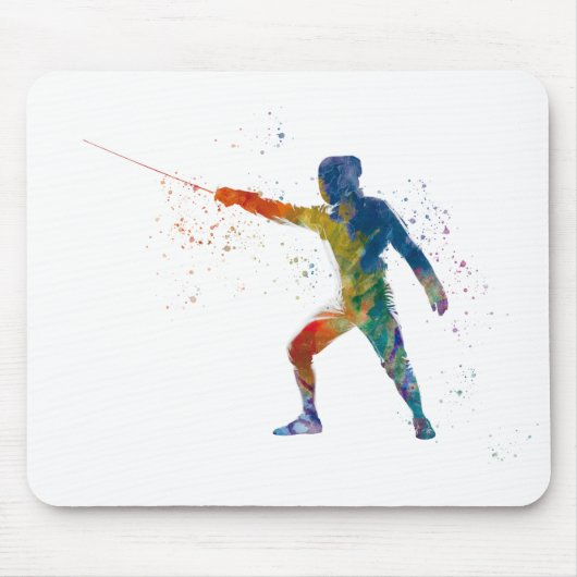 watercolor fencing muismat (Voorkant)