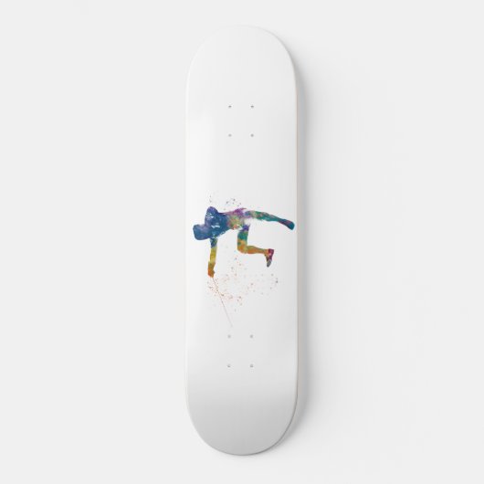 watercolor fencing persoonlijk skateboard (Voorkant)