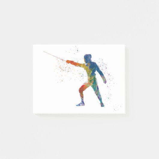 watercolor fencing post-it® notes (Voorkant)