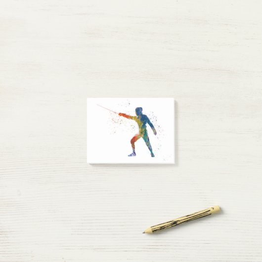 watercolor fencing post-it® notes (Op bureau)