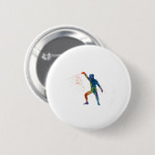 watercolor fencing ronde button 5,7 cm (Voorkant /achterkant)