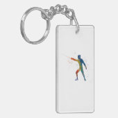 watercolor fencing sleutelhanger (Voorkant Links)