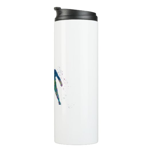 watercolor fencing thermosbeker (Geroteerd rechts)