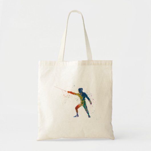 watercolor fencing tote bag (Voorkant)