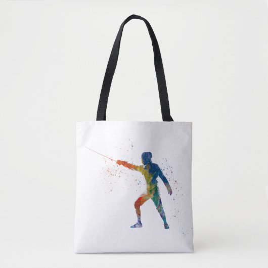 watercolor fencing tote bag (Voorkant)