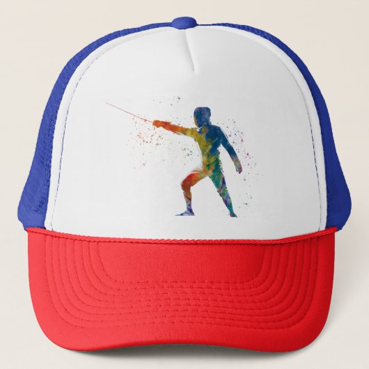 watercolor fencing trucker pet (Voorkant)