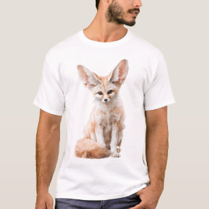 Watercolor Fennec Vos Woestijnvos Mannen T-shirt