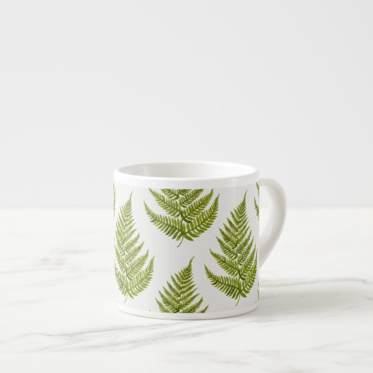 Watercolor Fern Pattern Espresso Kop (Voorkant rechts)