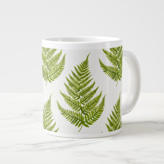 Watercolor Fern Pattern Grote Koffiekop (Voorkant rechts)