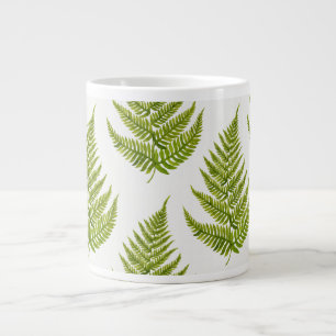 Watercolor Fern Pattern Grote Koffiekop