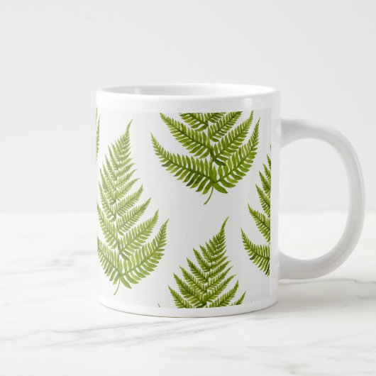 Watercolor Fern Pattern Grote Koffiekop (Rechts)