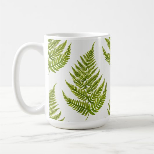 Watercolor Fern Pattern Koffiemok (Links)