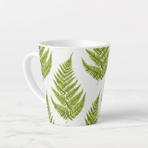 Watercolor Fern Pattern Latte Mok