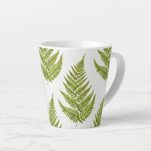 Watercolor Fern Pattern Latte Mok (Rechterhoek)