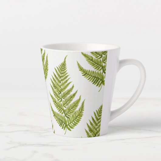 Watercolor Fern Pattern Latte Mok (Rechts)