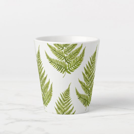 Watercolor Fern Pattern Latte Mok (Voorkant)