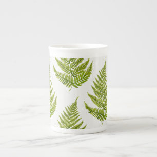 Watercolor Fern Pattern Porselein Kop