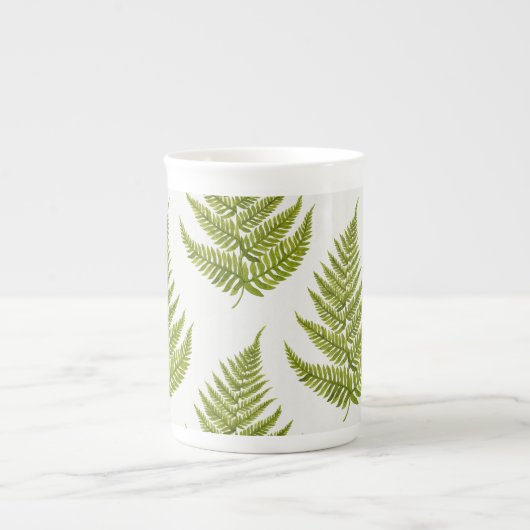 Watercolor Fern Pattern Porselein Kop (Voorkant)