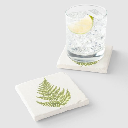 Watercolor Fern Pattern Stenen Onderzetter (Zijkant)
