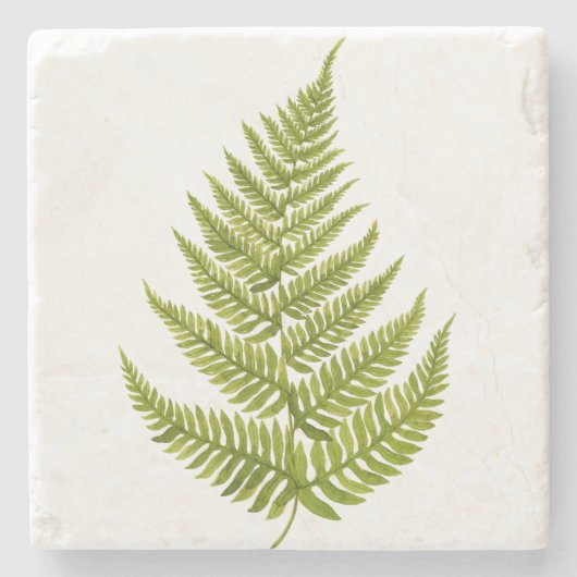 Watercolor Fern Pattern Stenen Onderzetter (Voorkant)