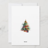 Watercolor Festieve Kerstboom Feest Uitnodiging (Achterkant)
