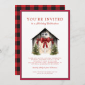 Watercolor Festive Christmas Tree Holiday Party  Kaart (Voorkant / Achterkant)