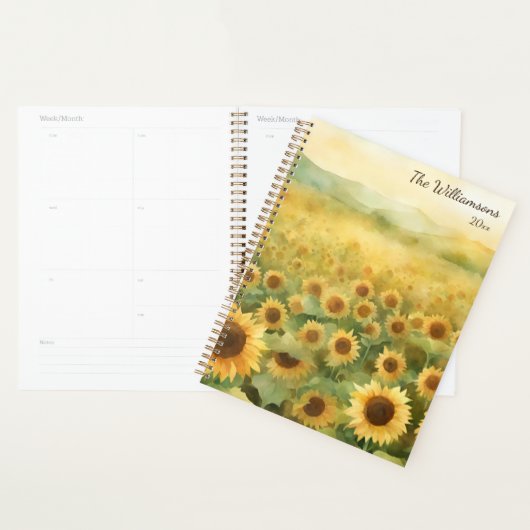 Watercolor Field of Sunflowers Planner (Display)