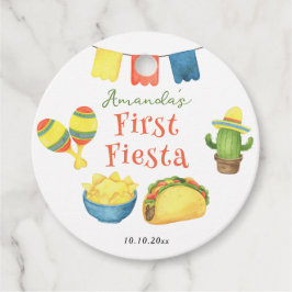 Watercolor Fiesta Eerste Verjaardag Bedankjes Labels