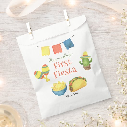 Watercolor Fiesta Eerste Verjaardag Bedankzakje (Geknipt)
