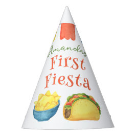 Watercolor Fiesta Eerste Verjaardag Feesthoedjes