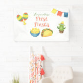 Watercolor Fiesta Eerste Verjaardag Spandoek (Insitu)