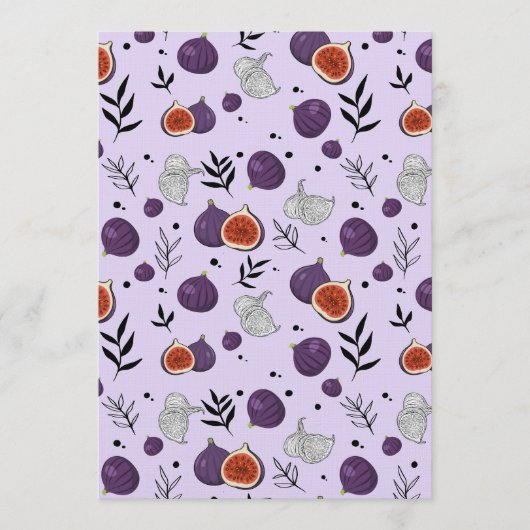 Watercolor Figs And Leaves Seamless Pattern Kaart (Voorkant)