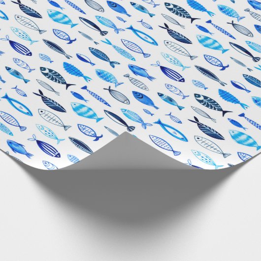 Watercolor fish cadeaupapier (Hoek)