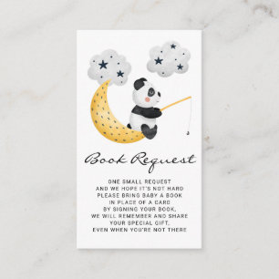 Watercolor Fishing Panda Baby Shower Boek Verzoek Informatiekaartje