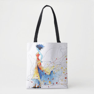 Watercolor Flamenco Danser – Vreugde in Beweging # Tote Bag