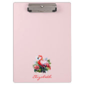 Watercolor Flamingo Bloemstuk Klembord (Voorkant)