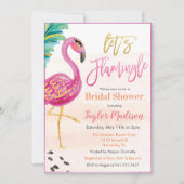Watercolor Flamingo Bruidsuitnodiging Kaart (Voorkant)