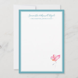 Watercolor Flamingo Dankkaartjes Briefpapier Notitiekaartje