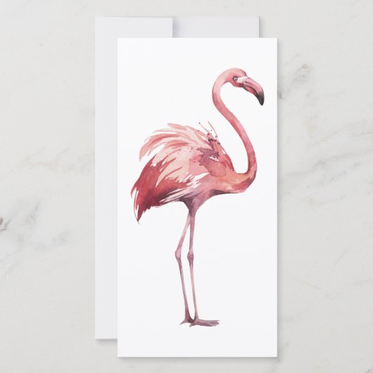 Watercolor Flamingo Kaart (Voorkant)