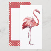 Watercolor Flamingo Kaart (Voorkant / Achterkant)