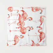 Watercolor flamingo naadloos patroon. Handgeschild Wandkleed (Voorkant (horizontaal))