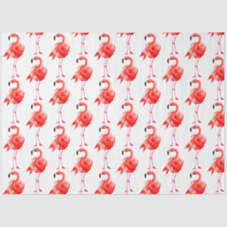 Watercolor Flamingo Serie Ontwerp 14 Tissuepapier
