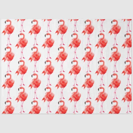 Watercolor Flamingo Serie Ontwerp 14 Tissuepapier (Voorkant)