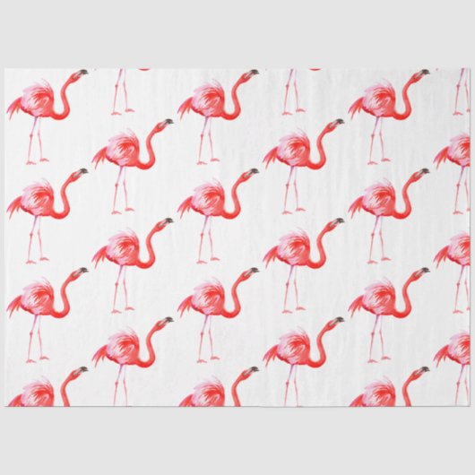 Watercolor Flamingo Serie Ontwerp 15 Tissuepapier (Voorkant)