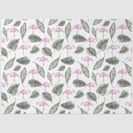 Watercolor Flamingo Serie Ontwerp 19 Tissuepapier (Voorkant)