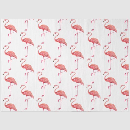 Watercolor Flamingo Serie Ontwerp 1 Tissuepapier (Voorkant)
