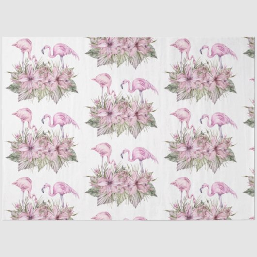 Watercolor Flamingo Serie Ontwerp 3 Tissuepapier (Voorkant)
