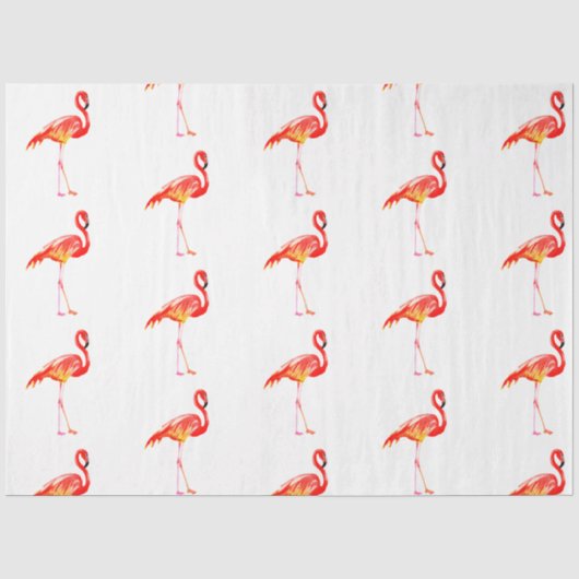 Watercolor Flamingo Serie Ontwerp 5 Tissuepapier (Voorkant)